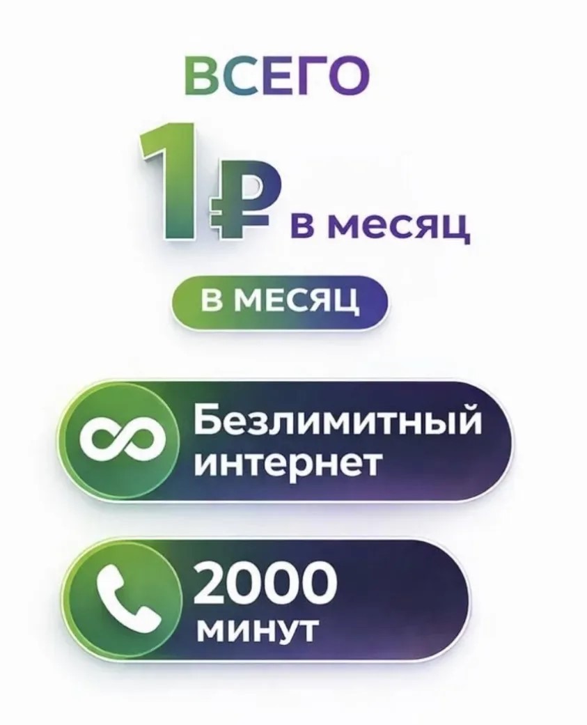 МегаФон безлимит за 1₽